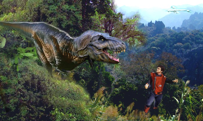 Eventually a story about how Scarlet found himself chased by a TRex will
