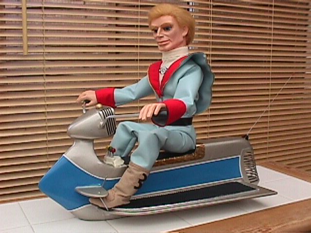 Steve Zodiac riding Jetmobile